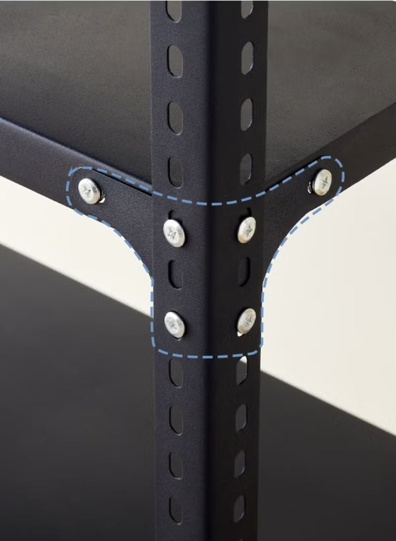 5-Tier Heavy Duty Iron Storage Rack – Metal Shelving Unit for Garage, Kitchen & Office, 90×30×180cm