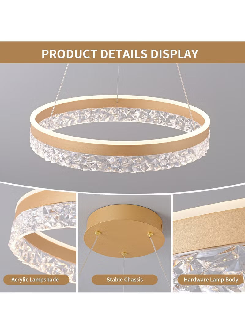 Modern LED Ceiling Lamp with Remote Control – 50W Dimmable Acrylic Ring Ceiling Light for Living Room, Dining Room & Kitchen
