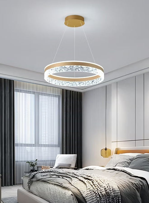 Modern LED Ceiling Lamp with Remote Control – 50W Dimmable Acrylic Ring Ceiling Light for Living Room, Dining Room & Kitchen