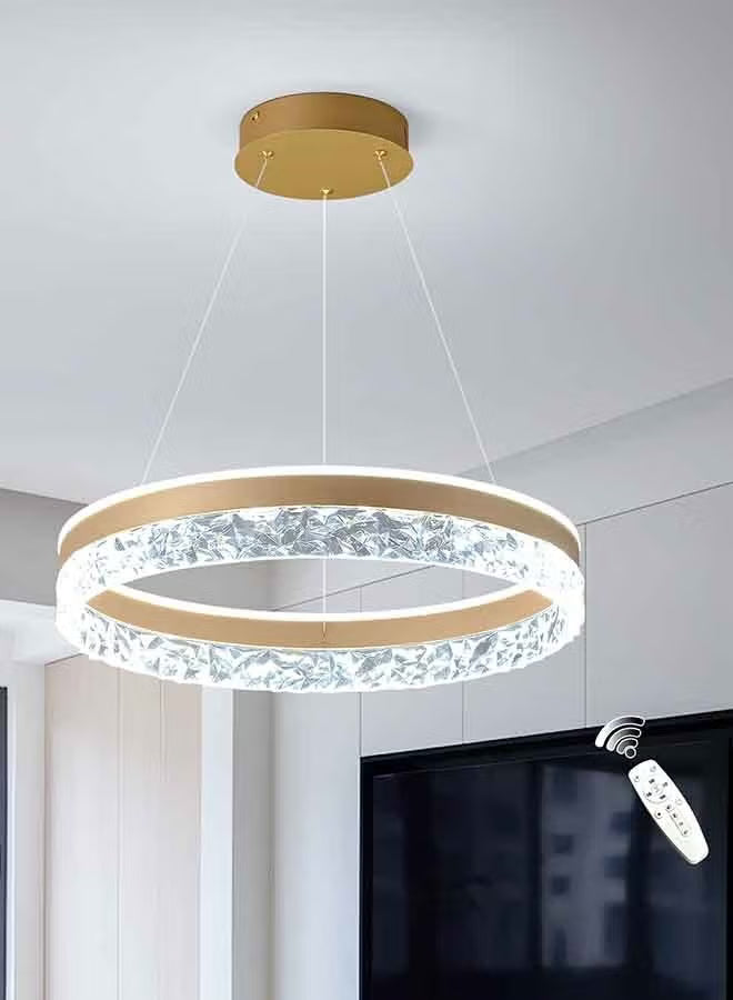 Modern LED Ceiling Lamp with Remote Control – 50W Dimmable Acrylic Ring Ceiling Light for Living Room, Dining Room & Kitchen