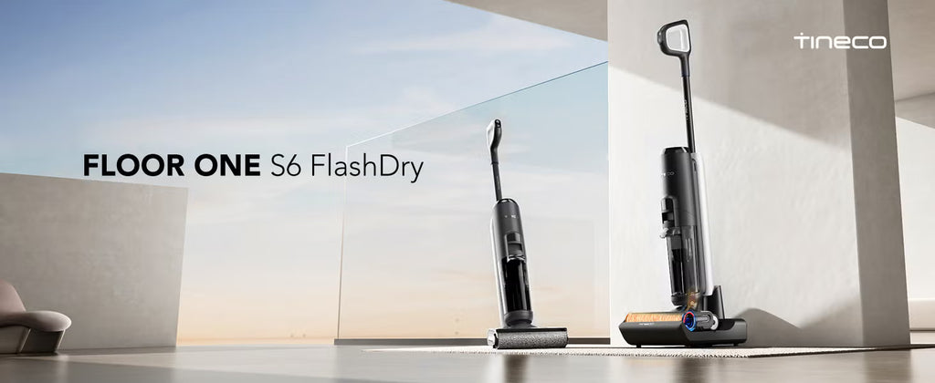Tineco FLOOR ONE S6 FlashDry Cordless Wet & Dry Vacuum Cleaner – Smart Floor Washer with Self-Cleaning, LED Display & Dual-Sided Edge Cleaning