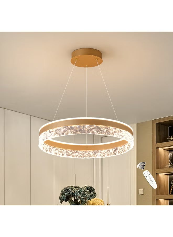 Modern LED Ceiling Lamp with Remote Control – 50W Dimmable Acrylic Ring Ceiling Light for Living Room, Dining Room & Kitchen