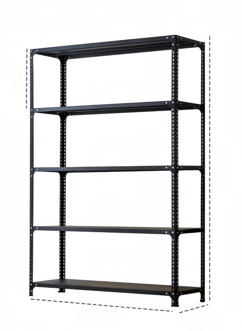 5-Tier Heavy Duty Iron Storage Rack – Metal Shelving Unit for Garage, Kitchen & Office, 90×30×180cm
